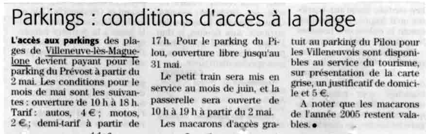 Le parking du Petit Travers devient payant - Rivages Héraultais